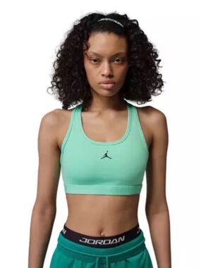 Jordan Women's XL Sport Medium Support Padded Jumpman Bra Mint/Black